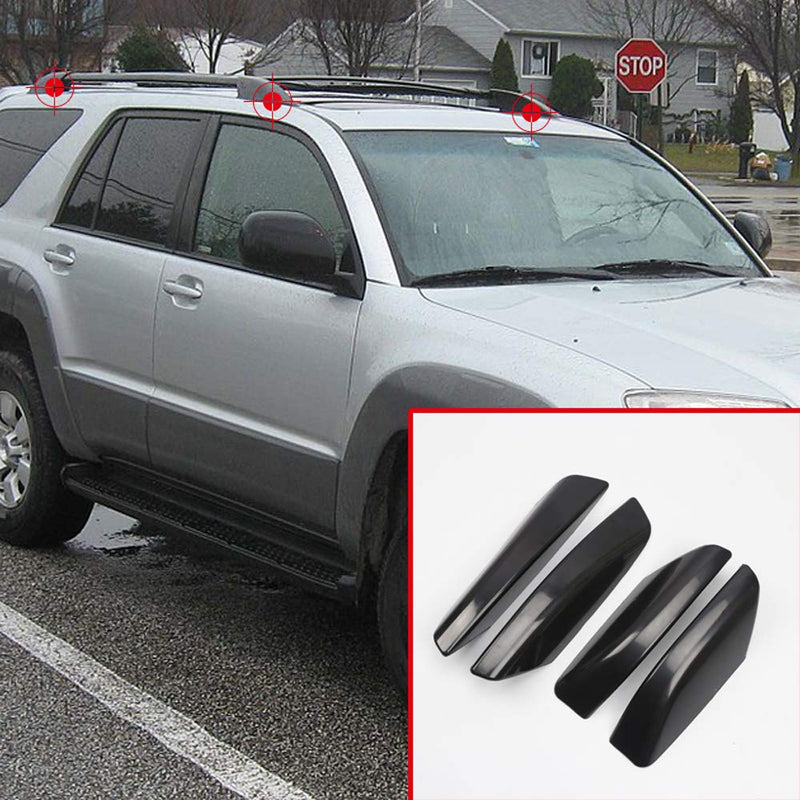  [AUSTRALIA] - HIGH FLYING Black Roof Rails Rack Leg Cover End Cap Protection Cover Shell for Toyota 4Runner N210 2003-2009