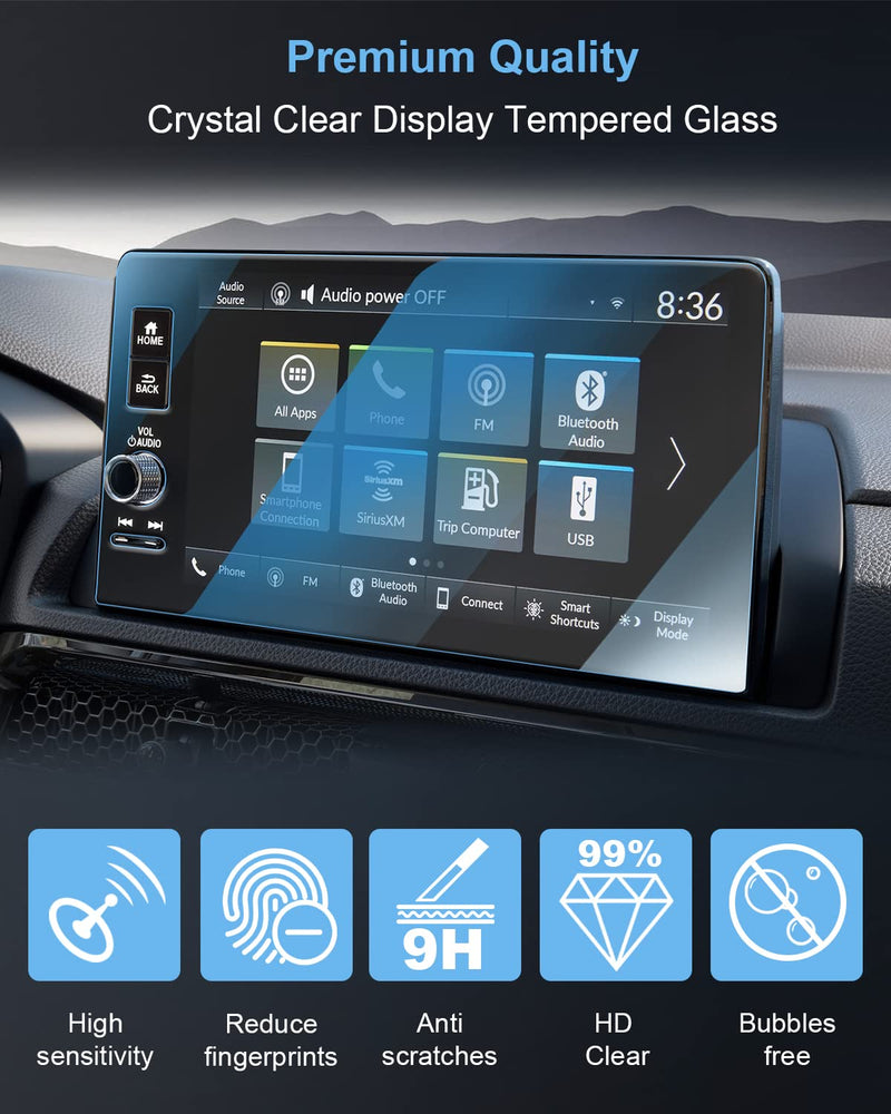  [AUSTRALIA] - WEIPIN 【Smooth as Silk】 9" Car Screen Protector for 2023 2024 Honda CRV Pilot HRV Civic&Acura Integra Accessories GPS Navigation Tempered Glass Compatible with 2023 2024 CR-V Pilot HR-V Integra 2022-2024 Civic - HD Clear