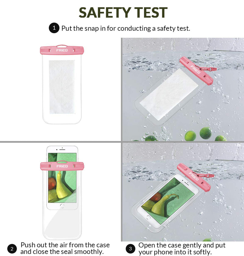  [AUSTRALIA] - Waterproof Case 2 Pack for iPhone 13/13 Pro Max/12/12 Pro/SE/Xs Max/XR/8P/7 Galaxy up to 7" (Black and Pink)