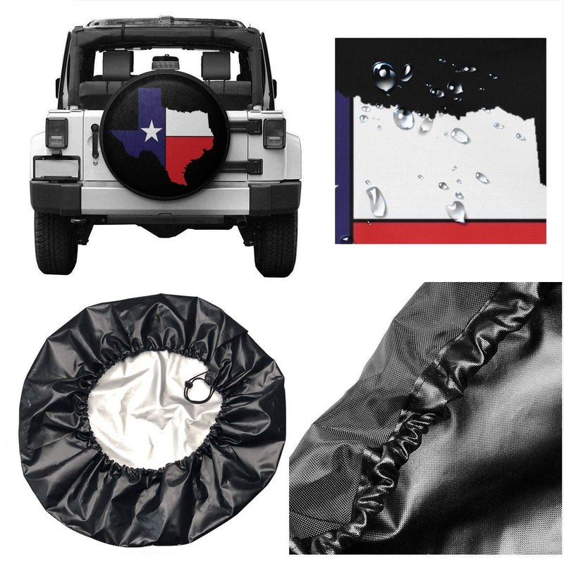Foruidea Texas Flag Spare Tire Cover Waterproof Dust-Proof UV Sun Wheel Tire Cover Fit for Jeep,Trailer, RV, SUV and Many Vehicle (14, 15, 16, 17 Inch) 17"for Diameter 31"-33" - LeoForward Australia