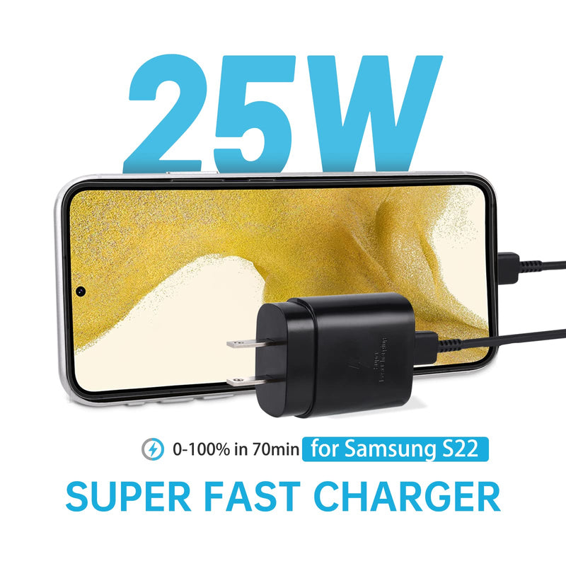  [AUSTRALIA] - Super Fast Type C Charger, PD 25W USB-C Wall Charger for Samsung Galaxy S23 Ultra/S23/S23+/S22/ S21/S20/Note 20/Note 20 Ultra/Note 10/Note10+, Type C Charger Block + 4-ft USB C Cable
