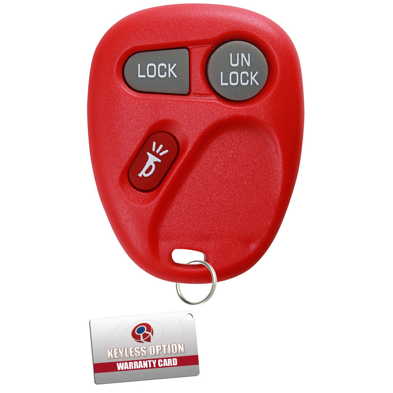  [AUSTRALIA] - KeylessOption Replacement 3 Button Keyless Entry Remote Control Key Fob for 15042968 -Red red