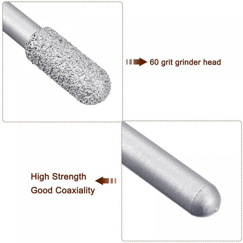  [AUSTRALIA] - uxcell Diamond Mounted Points 60 Grit 8.5mm Brazed Grinder Round Head 6mm Shank Grinding Rotary Bit Marble Stone Carving Tool 2pcs