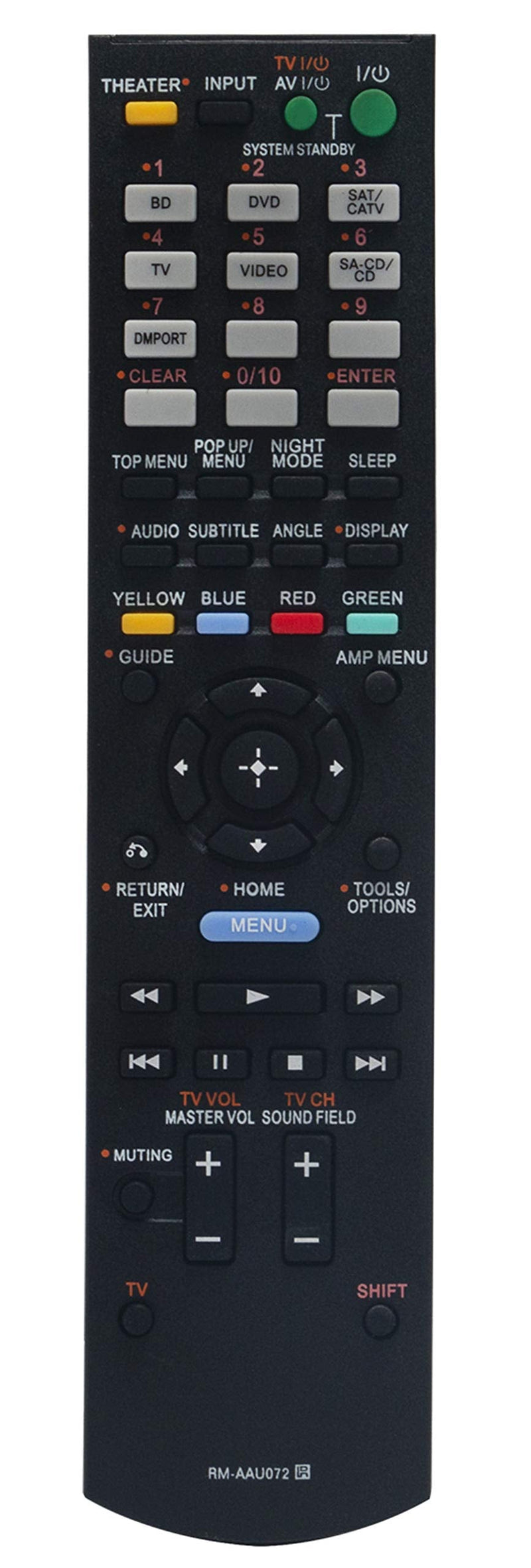  [AUSTRALIA] - RM-AAU072 Replaced Remote fit for Sony Audio/Video AV Receiver Home Theater System HTC-T150 1-487-612-11 HTCT150HP HT-CT150HP SS-CT150 SA-WCT150 HT-SS370