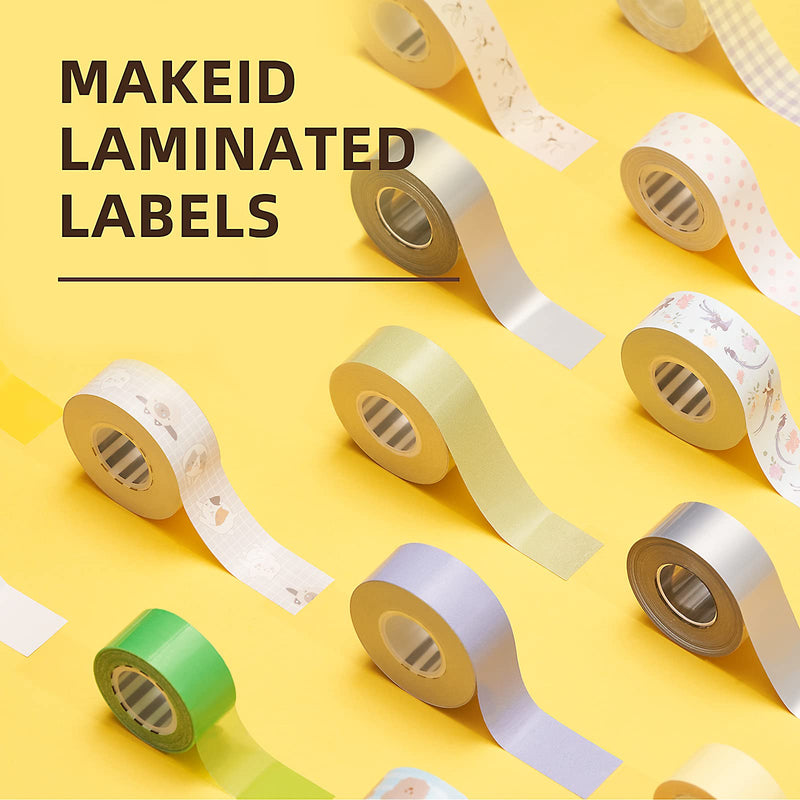  [AUSTRALIA] - MakeID White Label Maker Tape Adapted Label Print Paper Refills Standard Laminated Office Labeling Tape Replacement L-16W 0.63 inch x 13' (16mm x 4m) Work with Label Maker Model L1 M1