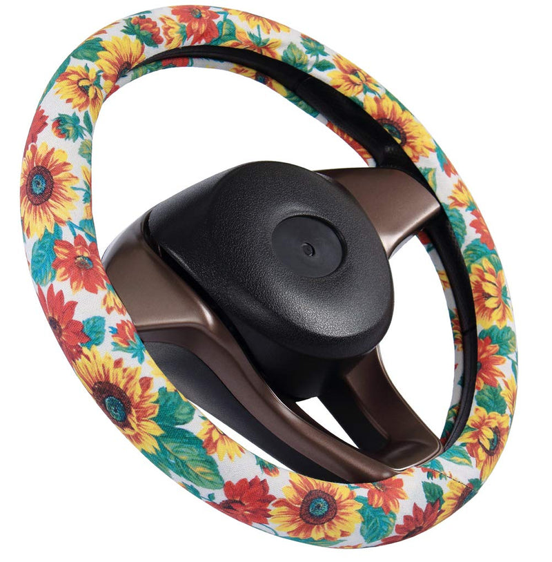 Mayco Bell Women's Cute New Flower Steering Wheel Cover (Sunflower) Sunflower - LeoForward Australia