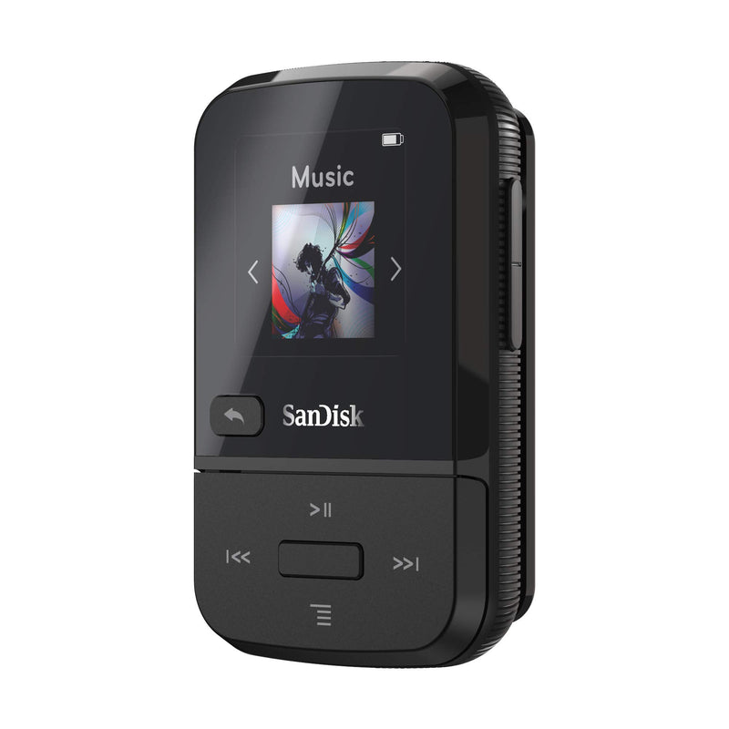  [AUSTRALIA] - SanDisk 32GB Clip Sport Go MP3 Player, Black - LED Screen and FM Radio - SDMX30-032G-G46K