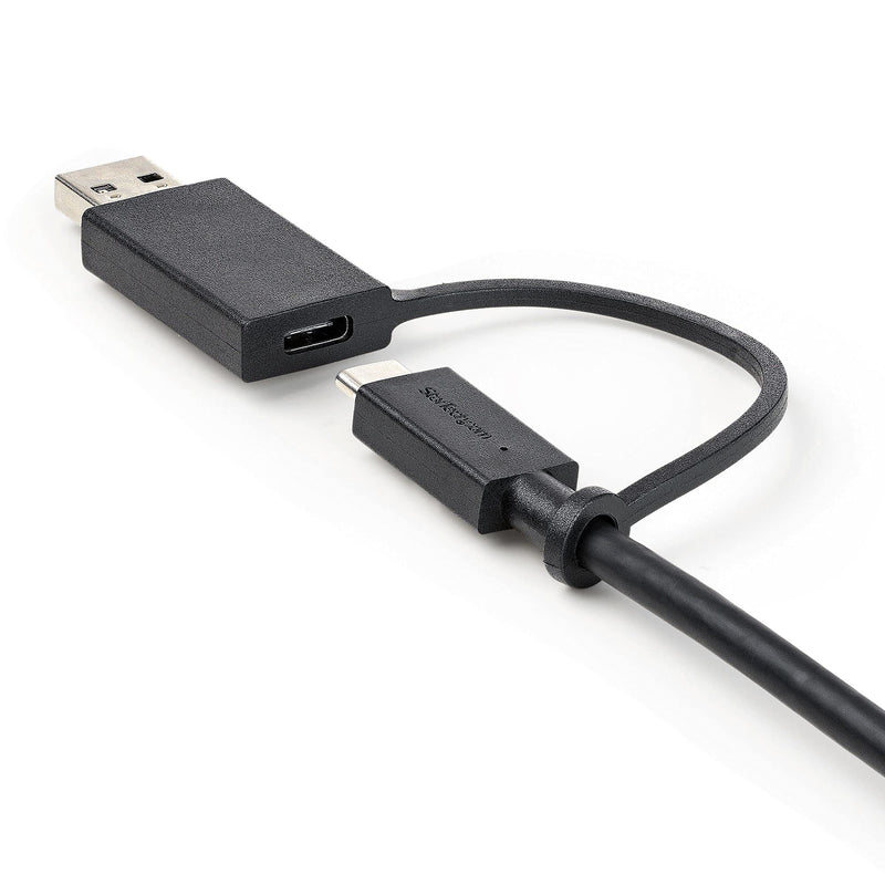  [AUSTRALIA] - StarTech.com 3ft (1m) USB-C Cable with USB-A Adapter Dongle - Hybrid 2-in-1 USB C Cable w/USB-A - USB-C to USB-C (10Gbps/100W PD), USB-A to USB-C (5Gbps) - Ideal for Hybrid Docking Station (USBCCADP)