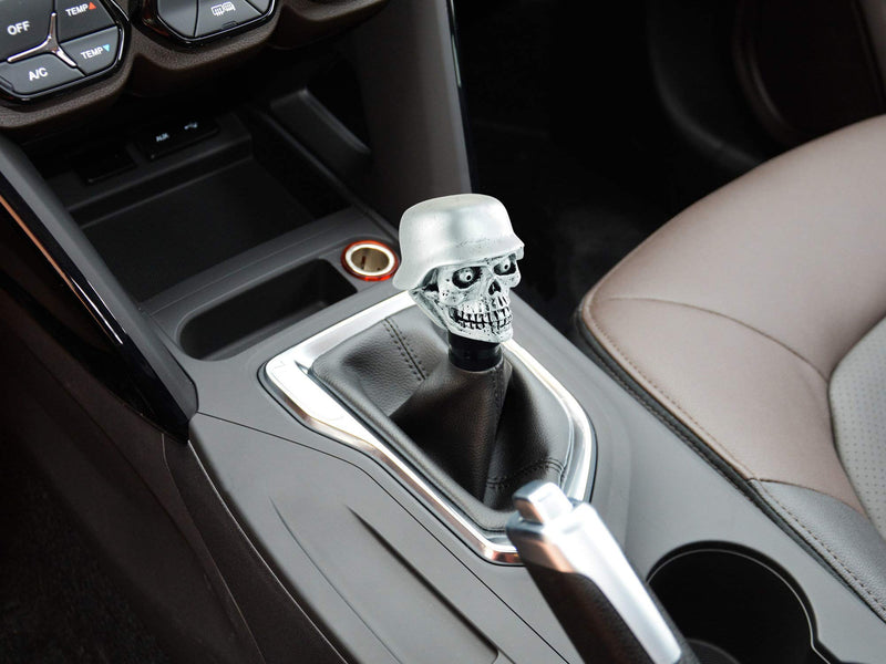  [AUSTRALIA] - Bashineng Universal Transmission Stick Shift Skull Soldier Gear Shifter Knob Head Fit Most Manual Automatic Car (Silver) silver