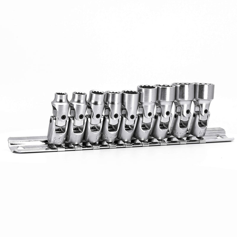  [AUSTRALIA] - Genius Tools 9 Piece 1/4" Dr. Metric Universal Hand Socket Set (12-Point) US-209M