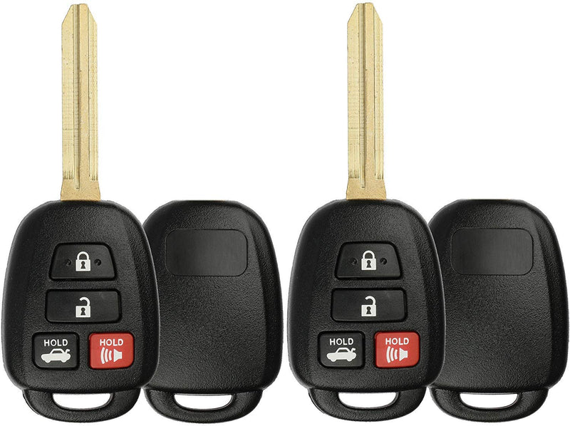  [AUSTRALIA] - KeylessOption Keyless Entry Remote Uncut Car Blank Key Blade Case Fob Shell for Toyota Camry Scion HYQ12BDM (Pack of 2) 2x