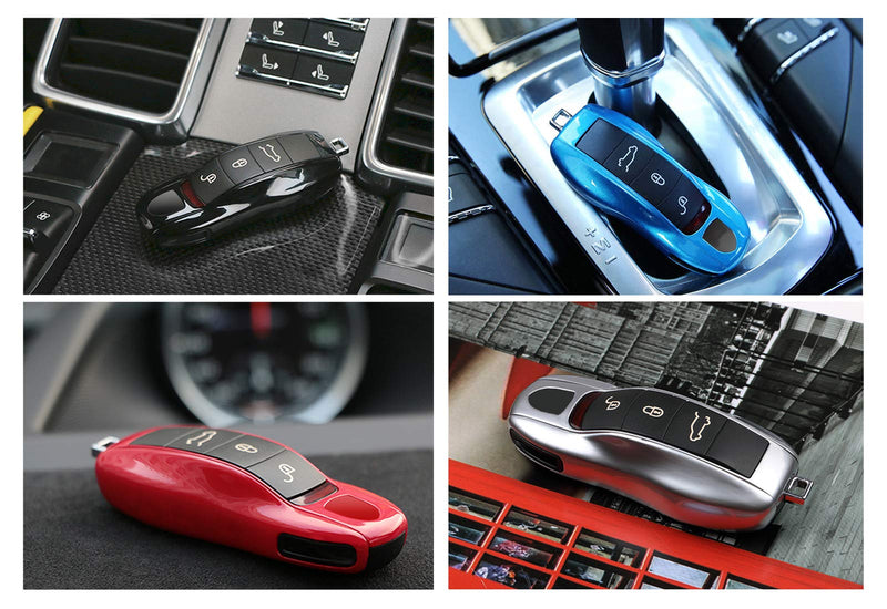  [AUSTRALIA] - 3PCS Remote Key Covers Compatible with Porsche, Jaronx Glossy Key Fob Shell Cover Painted Keyless Entry Skin Protectors (Compatible with:Porsche Boxster Turbo Cayenne Panamera Macan Cayman 911) Red
