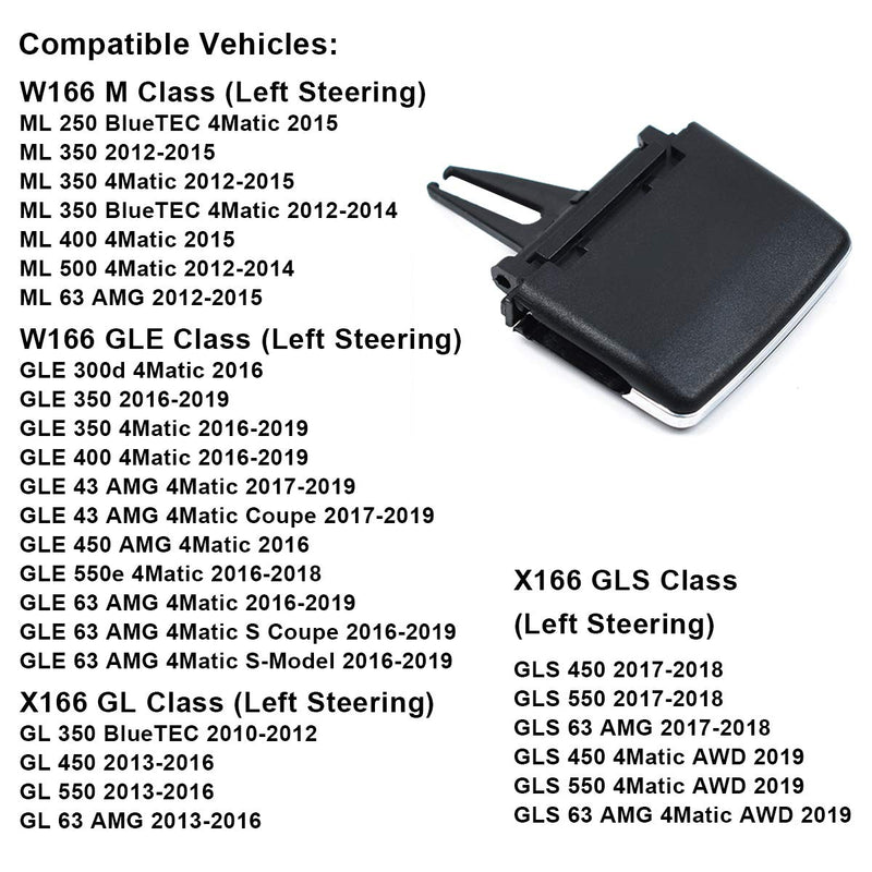 Moonlinks Compatible with Mercedes Benz Front Left Right Air Vent Clips Tabs, Front Row Air Grille Tabs Clip for W166 ML Class 2012-2015 GLE Class 2016-2019 X166 GL Class 2013-2016 GLS Class 2017-2019 - LeoForward Australia