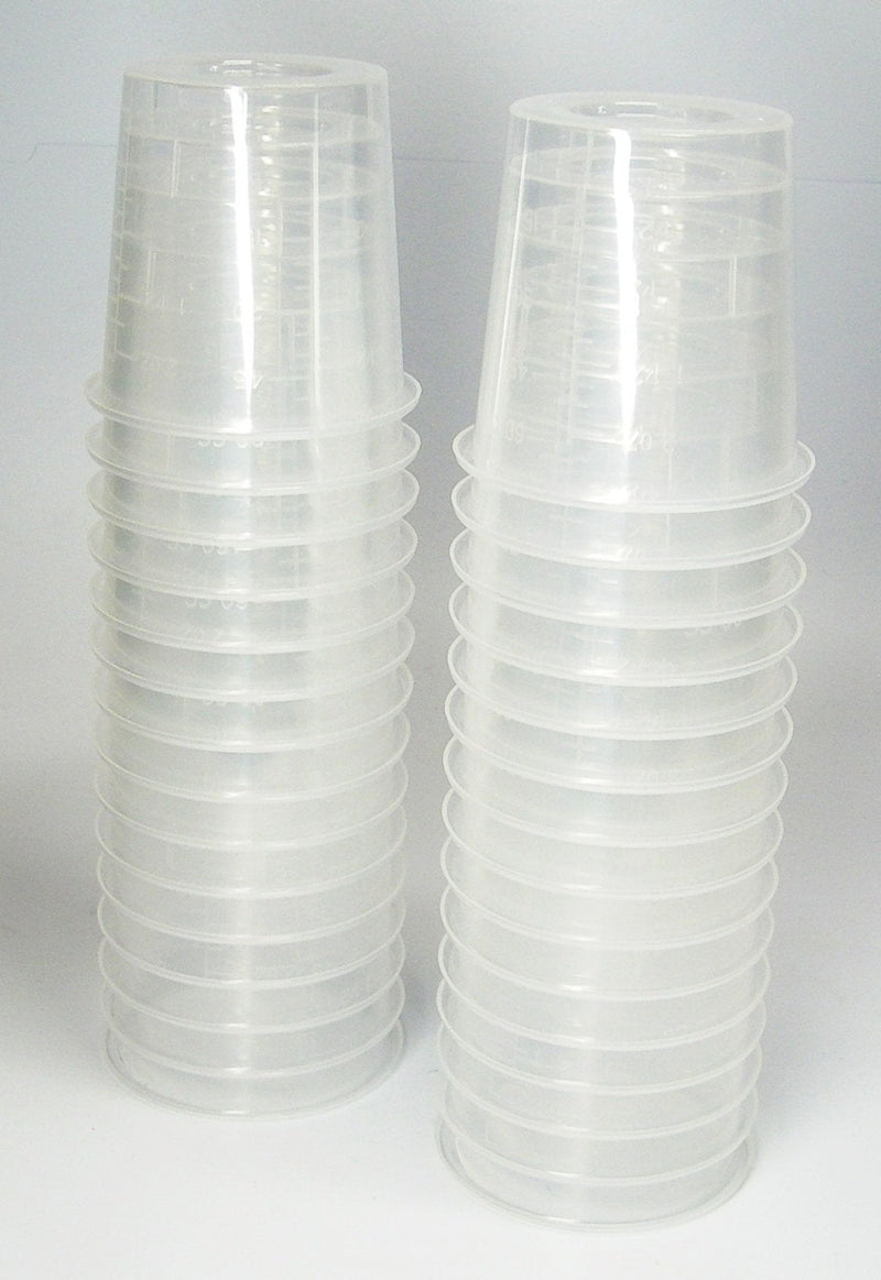  [AUSTRALIA] - 30 2oz Disposable Graduated Clear Plastic Cups for Mixing Paint, Stain, Epoxy, Resin