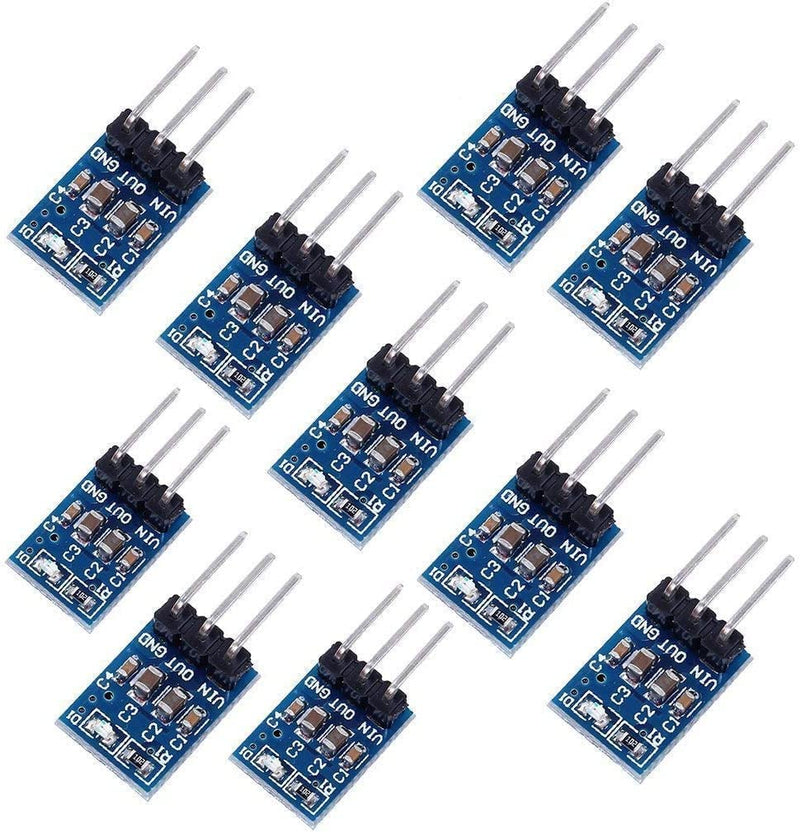  [AUSTRALIA] - Fasizi 10pcs 3.3 DC Voltage Regulator Step Down Power Supply Module 4.75V-12V to 3.3V 800mA