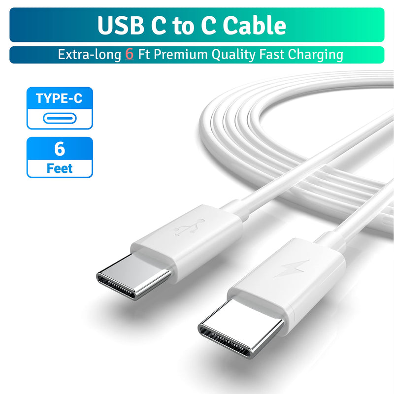  [AUSTRALIA] - 20W USB C Fast Charger Cable Cord (6.6ft) for 2021/2020/2018 iPad Pro 12.9 Gen 5/4/3, iPad Pro 11 Gen 3/2/1, iPad Air 4,Samsung Galaxy S21,S20, PD Wall Charger (2Pack)