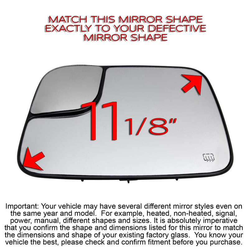  [AUSTRALIA] - New Replacement Driver Side Mirror Glass W Backing Compatible With 2002-2009 Dodge RAM 1500 2500 3500 Sold By Rugged TUFF