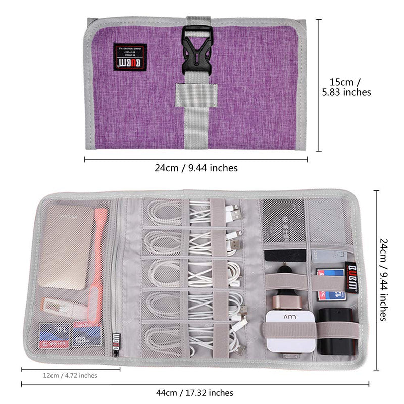  [AUSTRALIA] - Electronic Organizer, BUBM Travel Cable Bag/USB Drive Shuttle Case/Electronics Accessory Organizer for Home Office, Purple