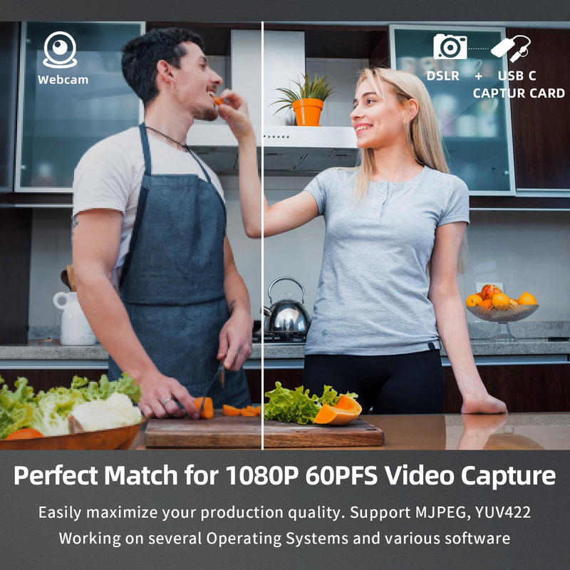 [AUSTRALIA] - Papeaso Video Capture Card, 4K HDMI to USB/USB C 3.0 Capture Card, 1080P 60FPS Video Capture Device, for Streaming, Teaching,Gaming, Video conferencing or Live Broadcasting