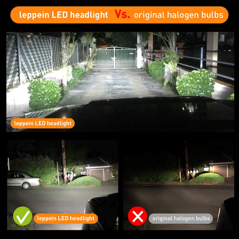 H7 LED Headlight Bulbs leppein S Series High Beam/Low Beam/Fog Light 12xCREE Chips 6500K 6000LM Cool White Halogen Replacement-1 Pair - LeoForward Australia