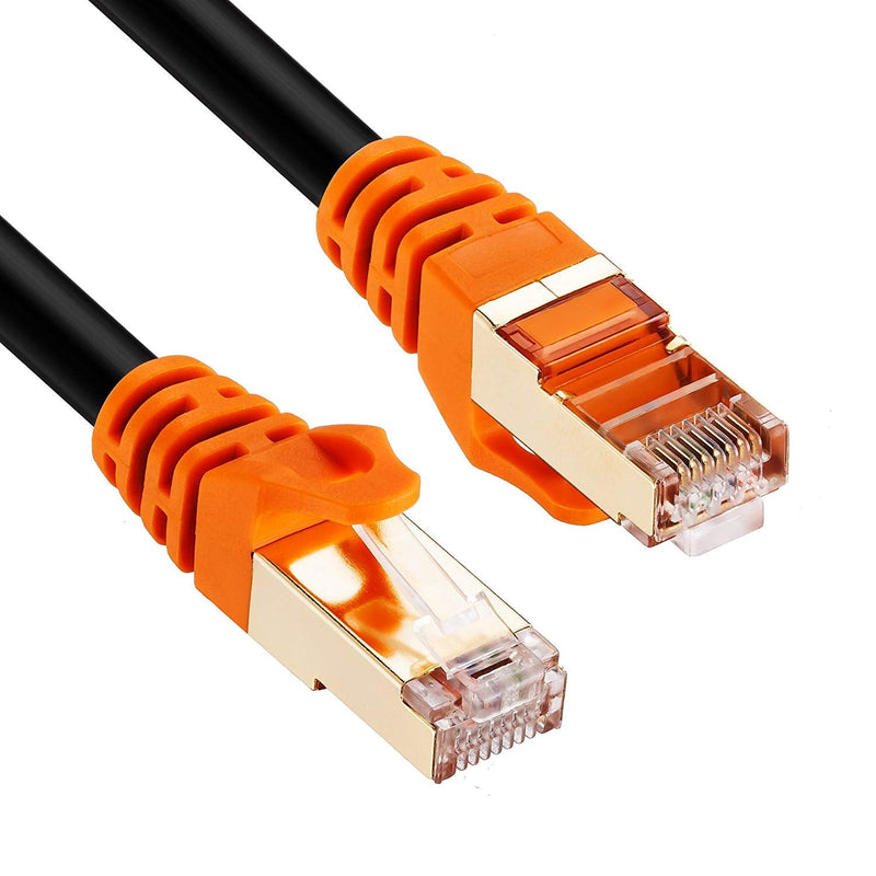 [AUSTRALIA] - Cat 7 Outdoor Ethernet Cable 25 ft,NC XQIN CAT 7 Heavy Duty Double Shielded Ethernet Patch Cable Waterproof Ethernet Cable for Ethernet Switch, IP Camera, POE and More Direct Burial Ethernet Cable 25ft