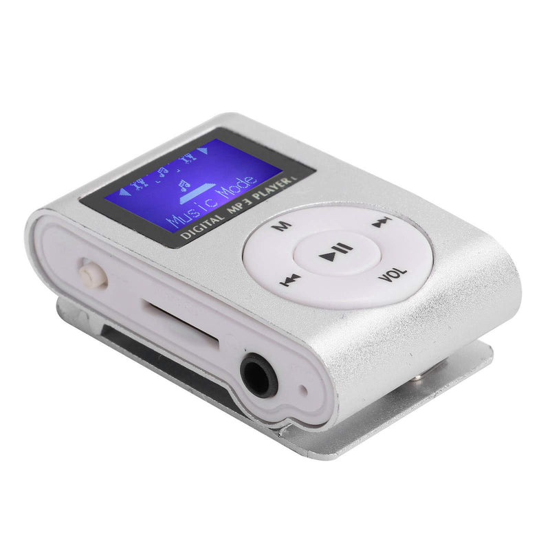  [AUSTRALIA] - Faceuer MP3 Player, Portable Mini Music Player Back‑Clip LCD Screen MP3 Music Player for Walking Running, with Earphone(Silver) Silver