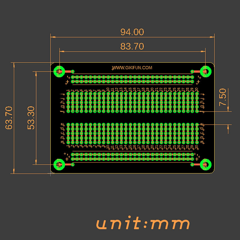  [AUSTRALIA] - Gikfun Solder-able Breadboard Gold Plated Finish Proto Board PCB DIY Kit for Arduino (Pack of 5PCS) GK1007