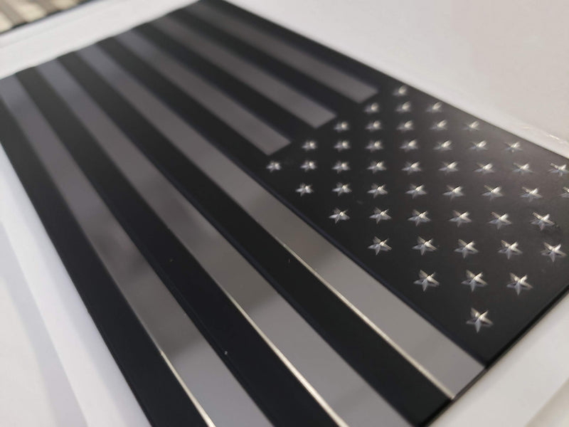  [AUSTRALIA] - EyeCatcher USA Flag Emblem Decal Black - 4 Pack Satin Black