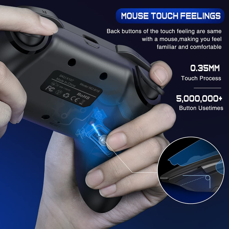  [AUSTRALIA] - Wireless Switch Controller for Nintendo Switch/Lite/OLED Controller, Switch Controller with a Mouse Touch Feeling on Back Buttons, Extra Switch Pro Controller with Wake-up,Programmable, Turbo Function