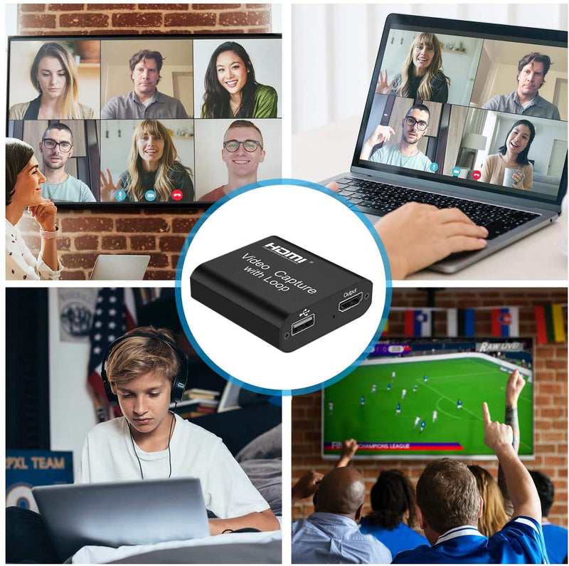  [AUSTRALIA] - Rybozen Video Capture Cards with Loop Out, 1080P 60FPS USB 2.0 HDMI Capture Live Streaming, HDMI Capture for PS4, Nintendo Switch, Xbox One&Xbox 360