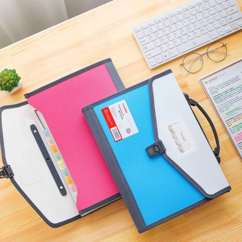  [AUSTRALIA] - Expanding File Folder with Handle Blue