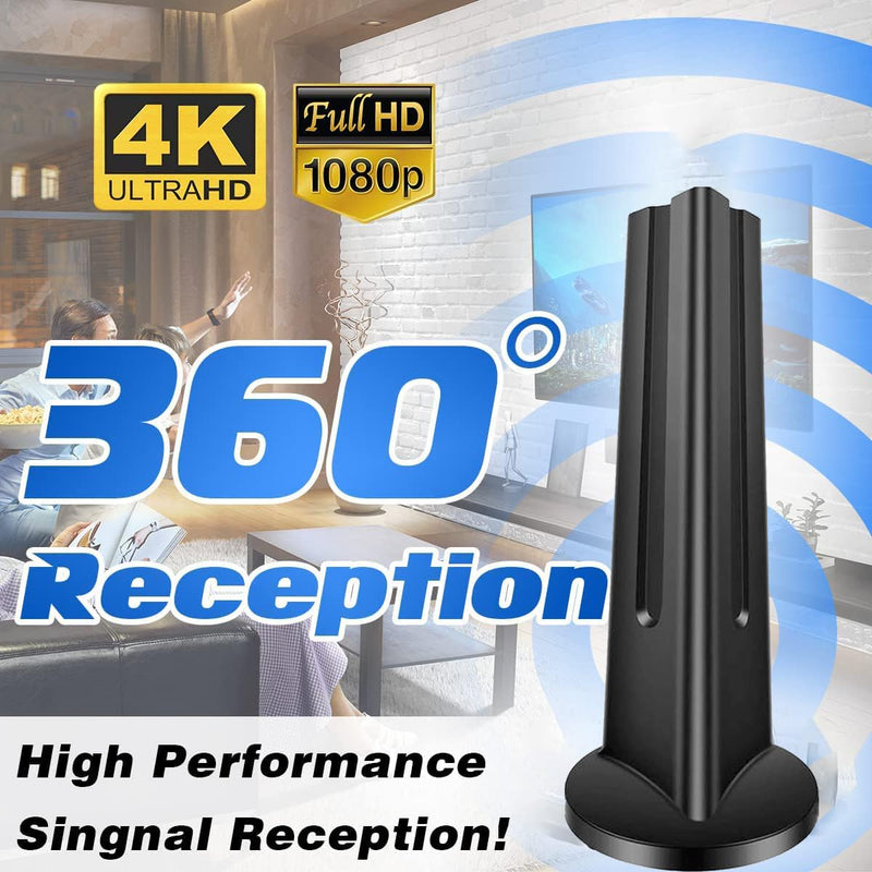  [AUSTRALIA] - TV Antenna, 2023 Newest HDTV Indoor Digital TV Antenna 300 Miles Range with Amplifier Signal Booster 4K HD Free Local Channels Support All Television -10ft High Performance Coax Cable