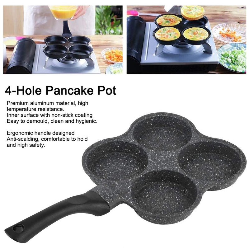 [AUSTRALIA] - Non‑Stick Aluminum 4‑Hole Pancake Omelet Eggs Pan Frying Pot Breakfast Maker Kitchen Utensil Gadgets