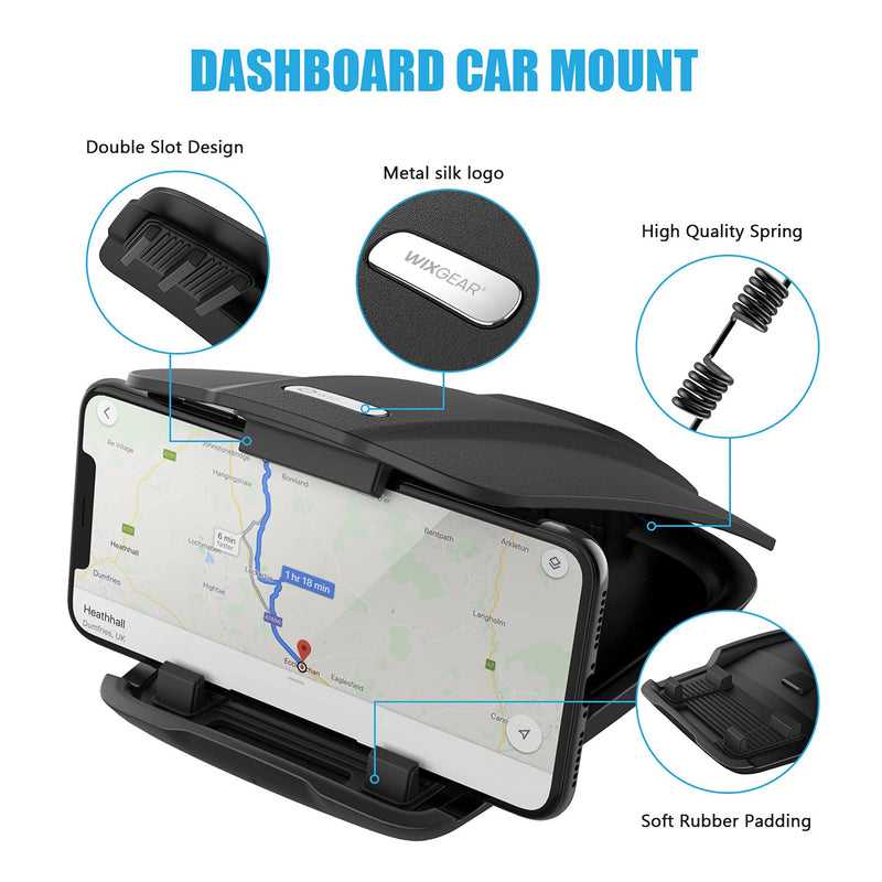  [AUSTRALIA] - WixGear Car Phone Mount, Dashboard Cell Phone Holder, Dash Mount Cell Phone Holder for Smartphone, Mobile Phone Car Mat Pad for Samsung, Galaxy, Nokia Smartphone, Google and Note