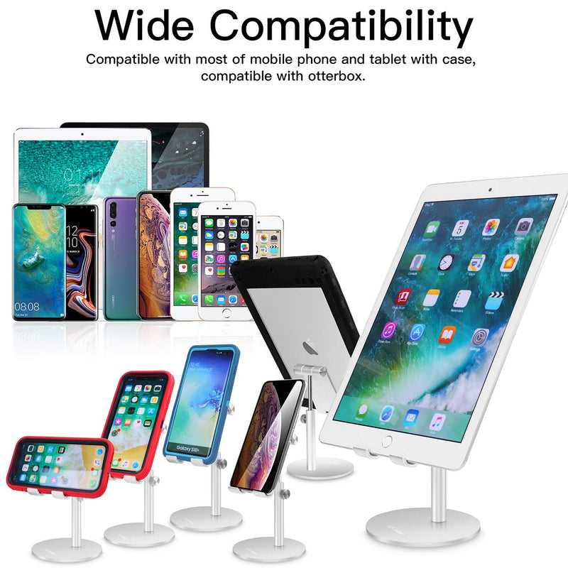  [AUSTRALIA] - Adjustable Tablet/Phone Stand,AICase Telescopic Adjustable iPad Stand Holder,Universal Multi Angle Aluminum Stand Compatible with iPhone Smart Cell Phone/Tablet/iPad(4-13 inch), Silver