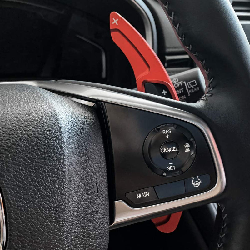  [AUSTRALIA] - Thenice for 10th Gen Civic Honda Accord CR-V 2017 2018 2019 2020 Aluminium Alloy Shift Paddle Steering Wheel Shifter Paddlers Extension - Red