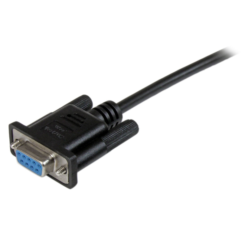  [AUSTRALIA] - StarTech.com 2m Black DB9 RS232 Serial Null Modem Cable F/F - DB9 Female to Female - 9 pin RS232 Null Modem Cable - 2 meter, Black (SCNM9FF2MBK) 6 ft / 2m