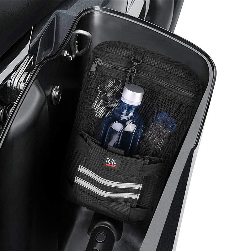  [AUSTRALIA] - Saddlebag Organizers, 2 Pack Universal for Vehicle Motorcycle Motorbike Saddle Bag Tool Organizers black with white