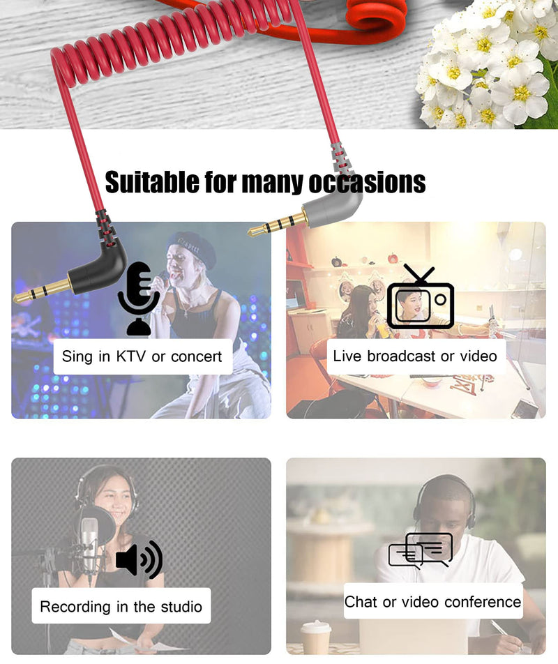  [AUSTRALIA] - TRS to TRRS Adapter Cable Wireless Lavalier Microphone Cable for RODE SC7,Wireless GO Microphone/Mobile Phone Conversion Cable,3.5mm Microphone Cable Spring Type Connected to Phones,Tablets,ipads ect