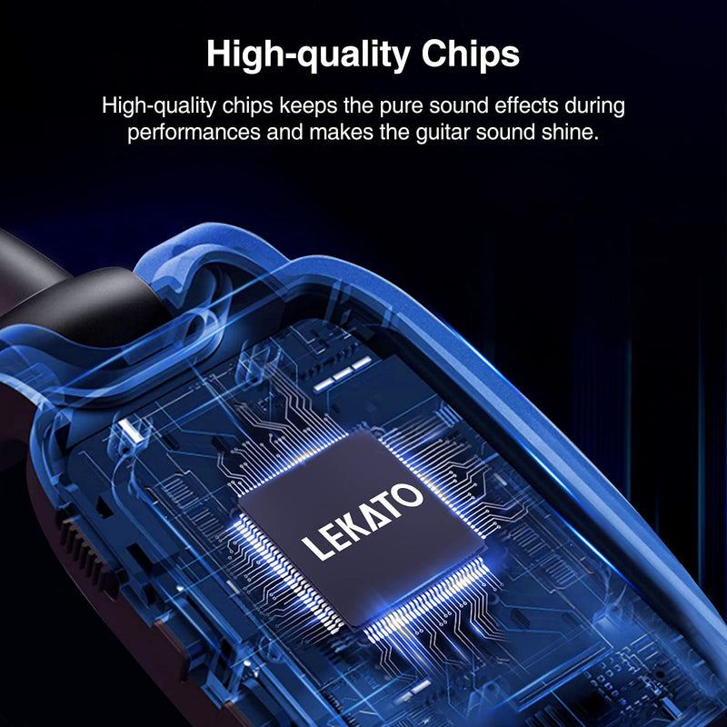 [AUSTRALIA] - LEKATO 5.8Ghz Wireless Guitar System 4 Channels Audio Digital Guitar Transmitter Receiver 300 Feet Transmission Range