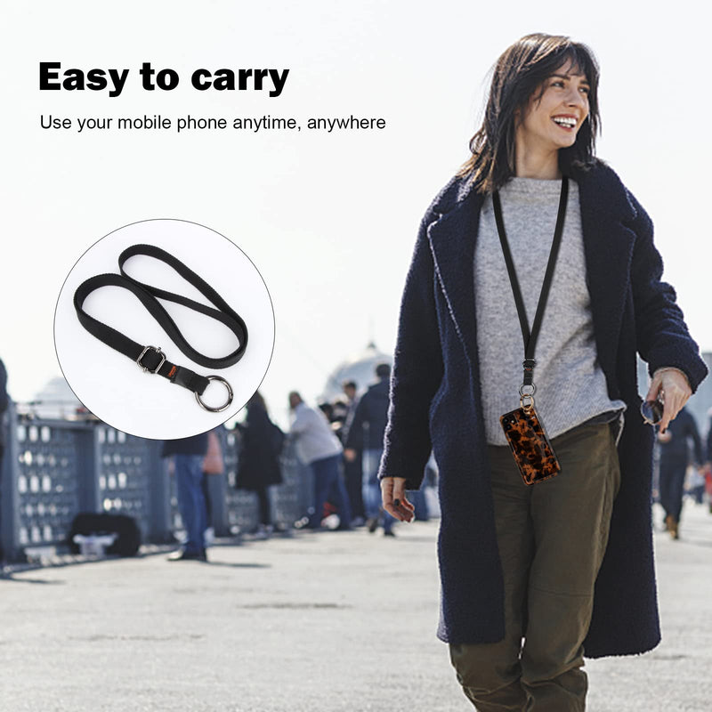  [AUSTRALIA] - Desing Wish Long Crossbody Lanyard Anti-Lost Cross Body Strap for Men/Women Cotton Strap Holder Lanyard for Key Phone Camera Black Lanyard