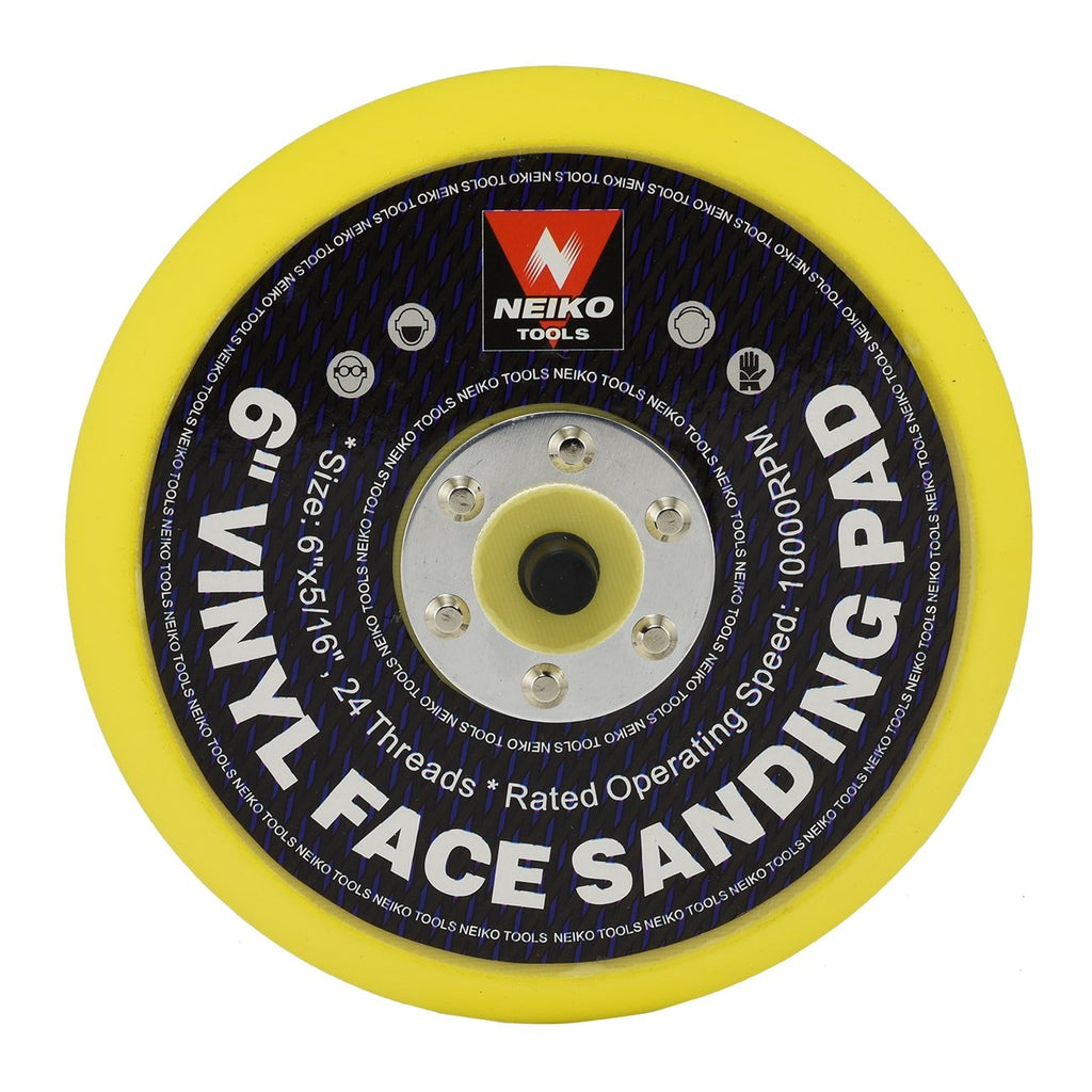  [AUSTRALIA] - Neiko 30262A 6" Sanding Pad with Vinyl PSA Backing, 5/16” Arbor with 24 Thread Mounts, 10,000 RPM, Sanding Pads are Ideal for Orbital and Dual Action Sander 6"
