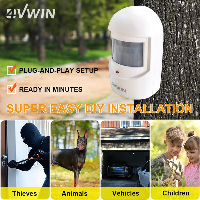  [AUSTRALIA] - 4VWIN driveway alarm provides a convenient and economic way to alert you the moment when someone is approaching your home