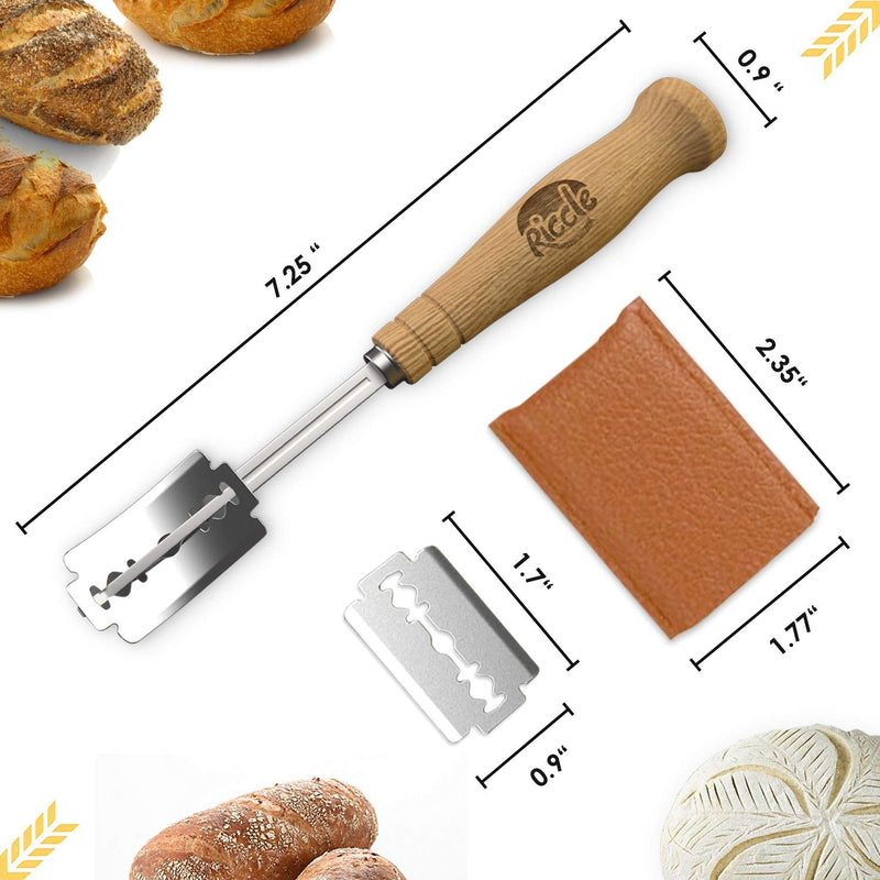 Riccle Bread Lame Slashing Tool, Dough Scoring Knife with 10 Razor Blades and Storage Cover - LeoForward Australia