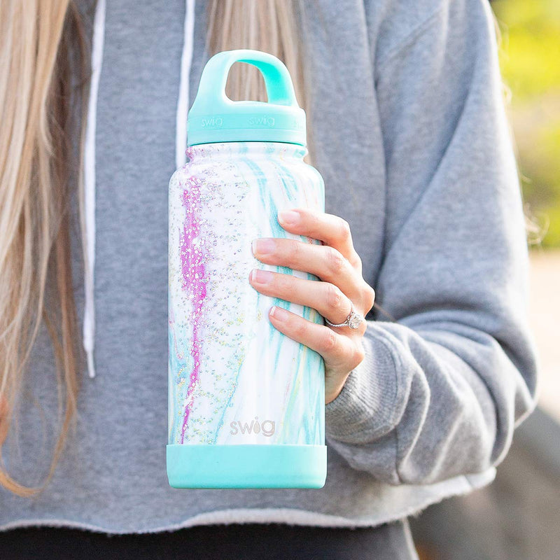  [AUSTRALIA] - Swig Life 30oz Triple Insulated Stainless Steel Wide Mouth Water Bottle with Handle, Dishwasher Safe, Double Wall, Vacuum Sealed, Reusable Thermos (Multiple Patterns Available) A Party Animal