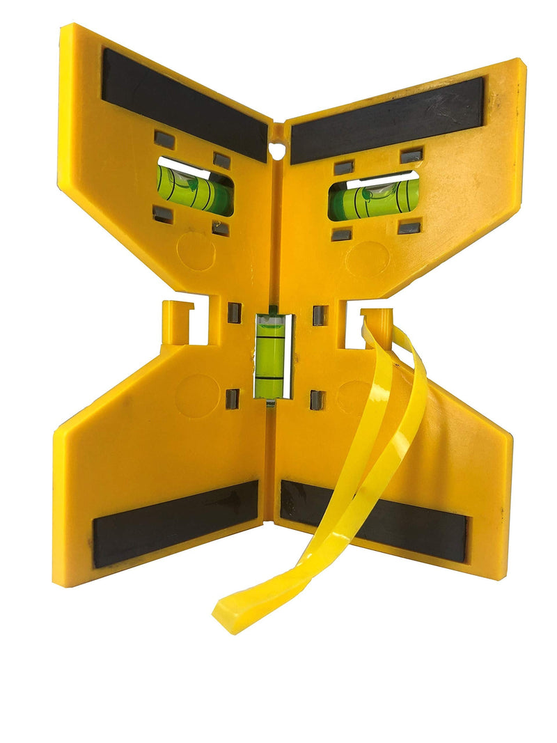  [AUSTRALIA] - Swanson Tool Co PL001M Magnetic Post Level, Yellow, Includes Elastic Loop for Hands-Free Work Yellow, Composite material