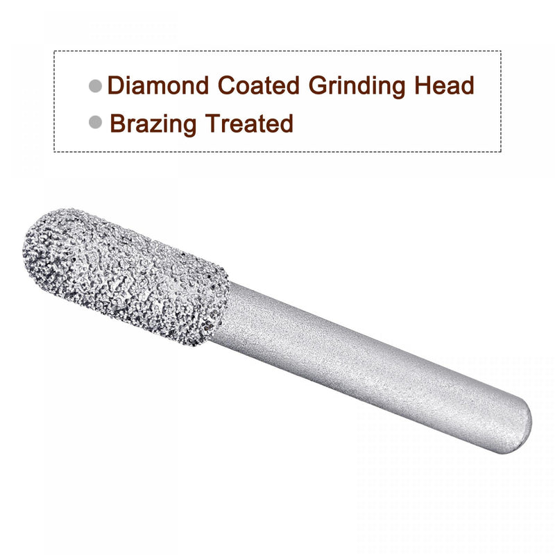  [AUSTRALIA] - uxcell Diamond Mounted Points 60 Grit 8.5mm Brazed Grinder Round Head 6mm Shank Grinding Rotary Bit Marble Stone Carving Tool 2pcs