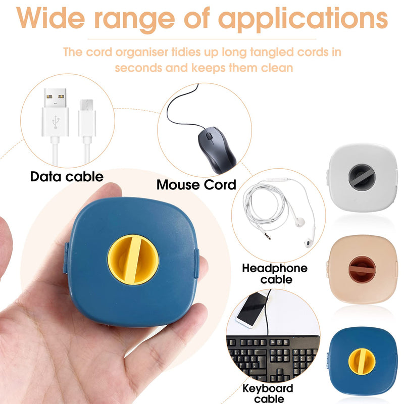  [AUSTRALIA] - Aiishow Cable Management Retractable Cord Organizer, 3 Pieces Compact Cord Management Cable Winders, Tangle-Free Cord Organizer, for USB Cable, Headset Cord, Mouse Wire, Charger Cable