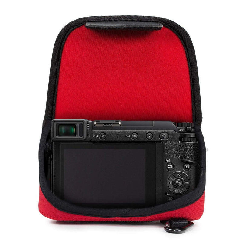  [AUSTRALIA] - MegaGear MG743 Panasonic Lumix DMC-GX85, DMC-GX80 (14-140mm) Ultra Light Neoprene Camera Case - Red