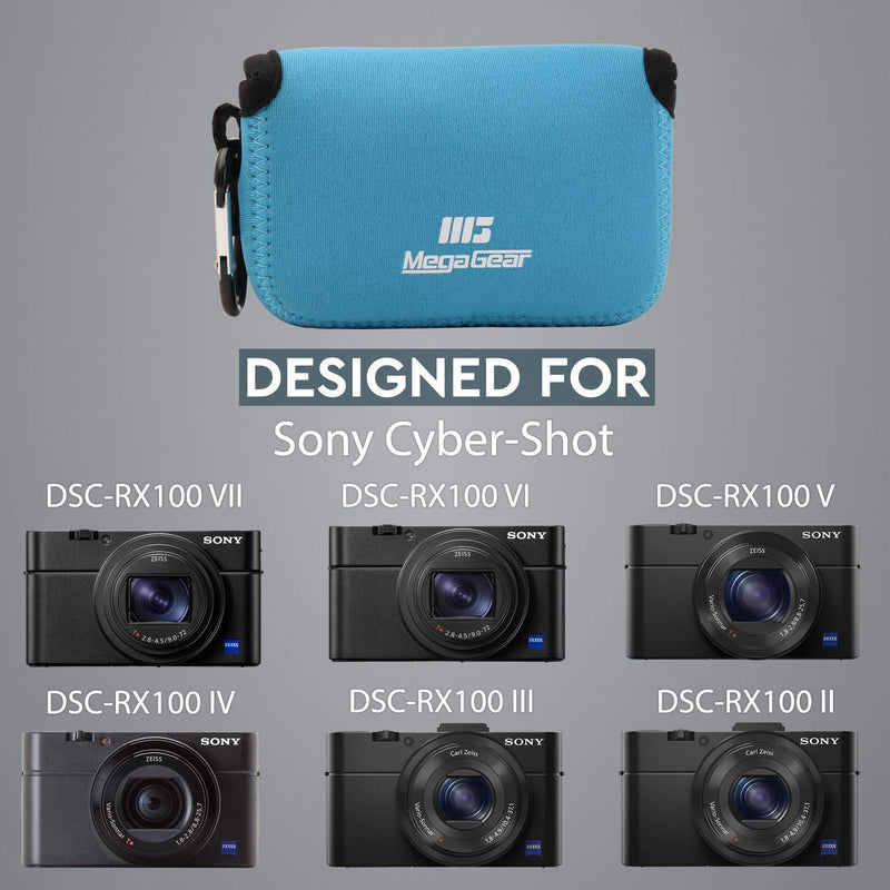  [AUSTRALIA] - MegaGear MG082 Sony Cyber-shot DSC-RX100 VII, Cyber-shot DSC-RX100 VI, DSC-RX100 V, DSC-RX100 IV, DSC-RX100 III, DSC-RX100 II Ultra Light Neoprene Camera Case - Blue